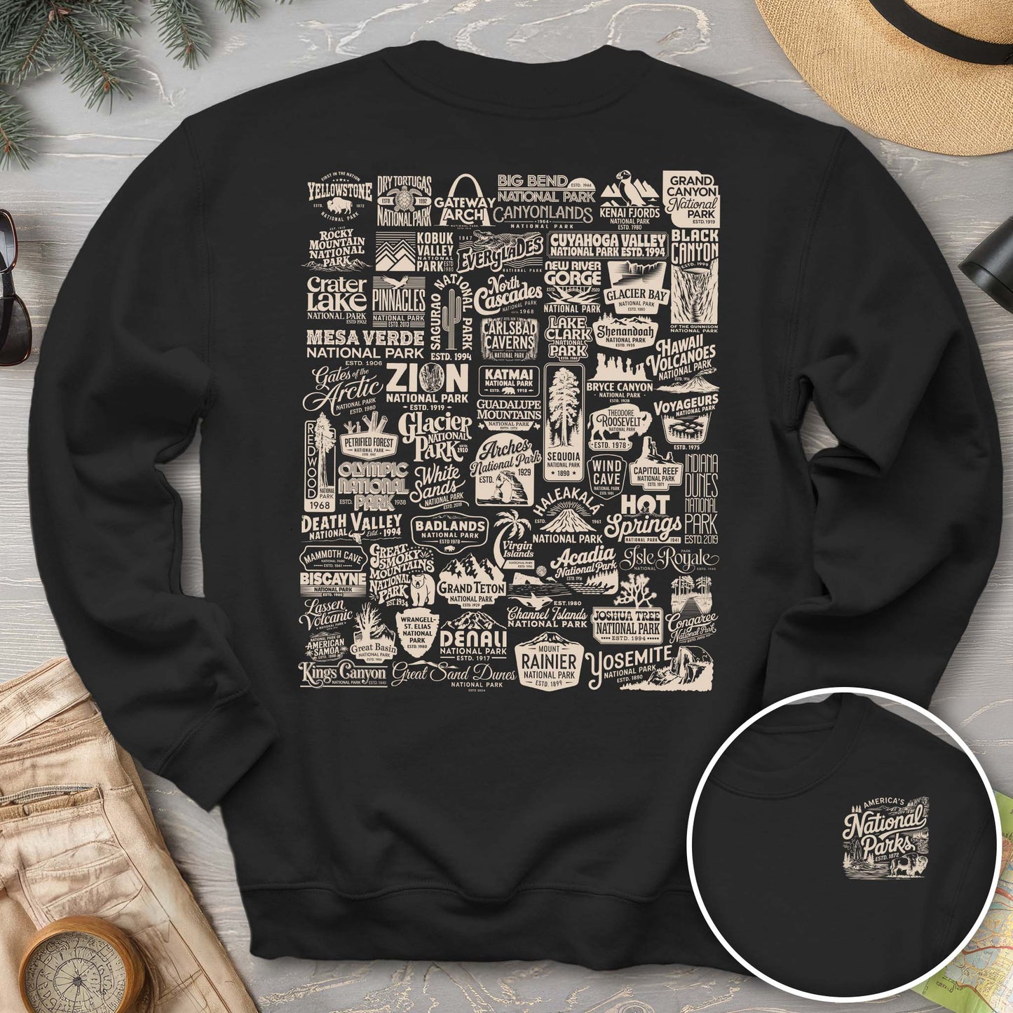 National Parks "63 Vintage Logos" Crewneck Sweatshirt