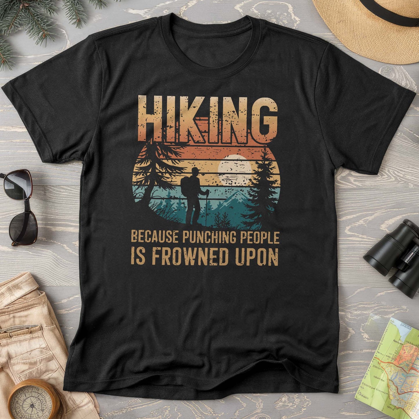 Funny Hiking "Frowned Upon" Comfort Colors T-Shirt