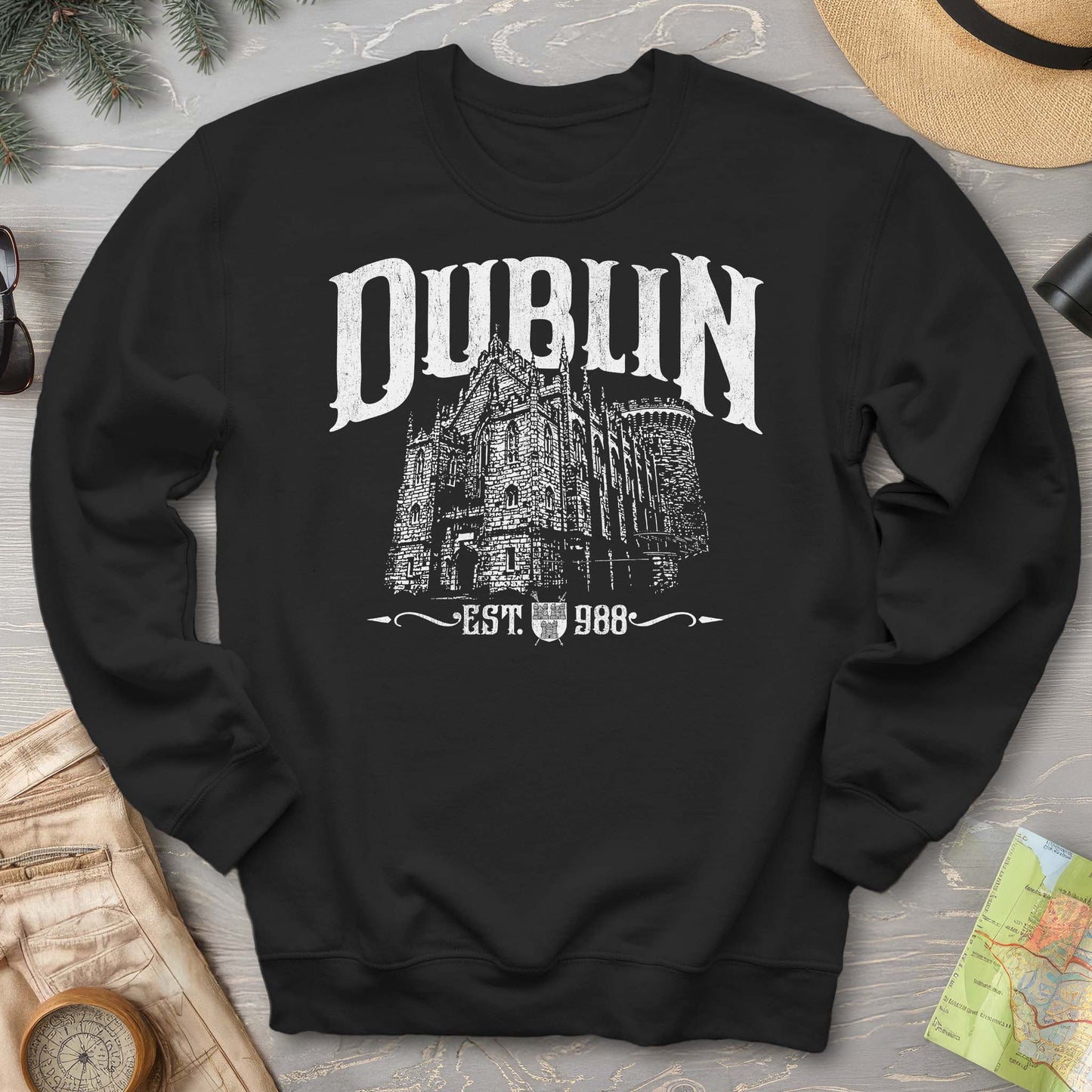 Dublin Ireland Castle Crewneck Sweatshirt