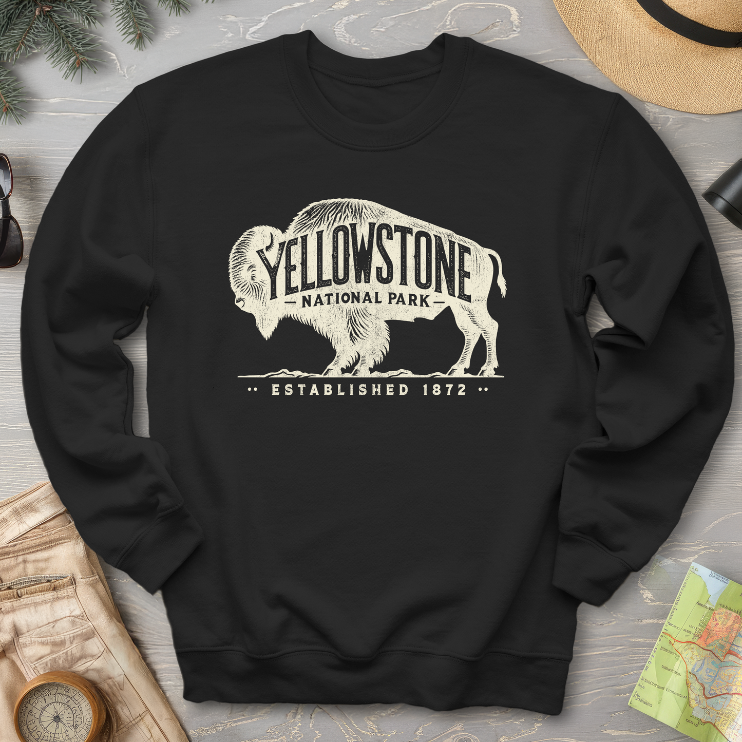 Yellowstone National Park "Vintage Buffalo" Sweatshirt