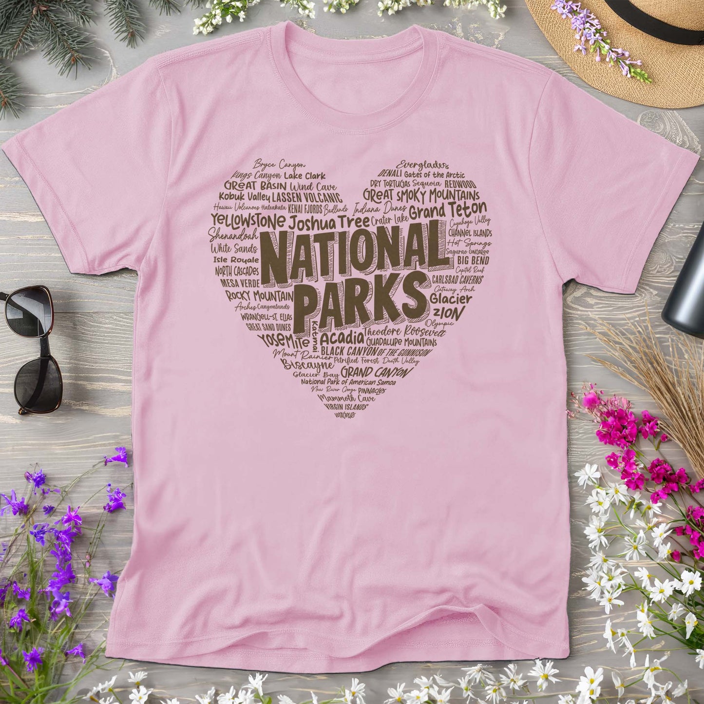 National Park Word Art "Heart" Comfort Colors T-Shirt