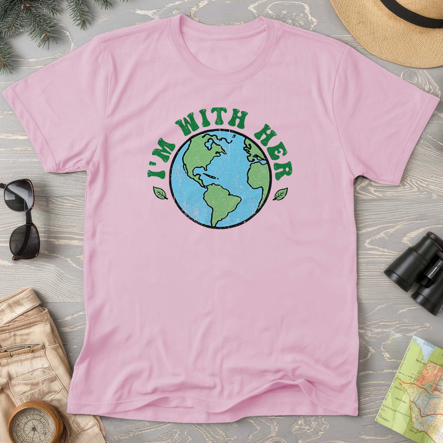I'm With Her Earth T-Shirt
