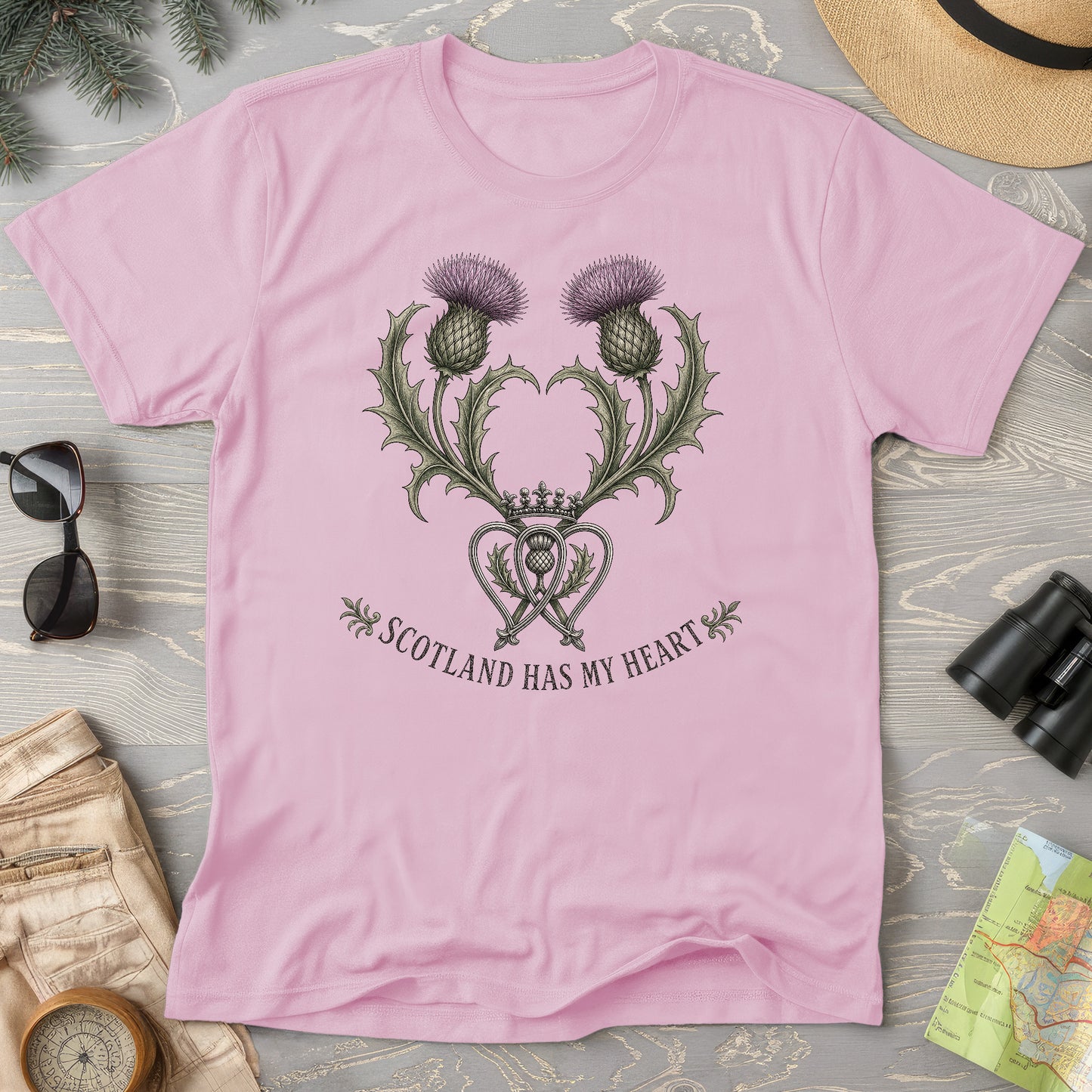 Scotland Heart Brooch T-Shirt