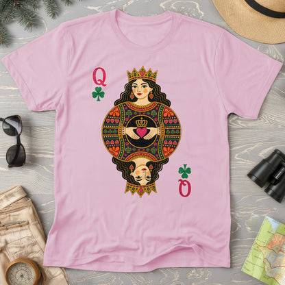 Shamrock Queen Playing Card T-Shirt