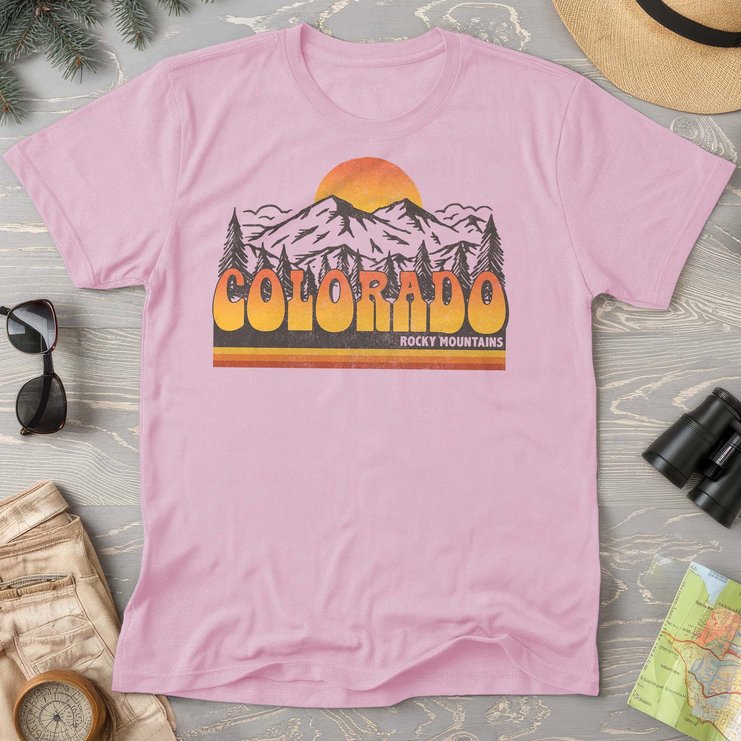 Colorado Rocky Mountains Groovy Vibes Comfort Colors 1717