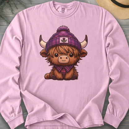 Tartan Highland Cow Long Sleeve Shirt