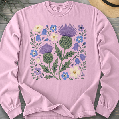 Scottish Thistle Floral Long Sleeve Shirt