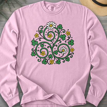 Celtic Shamrock Triskele Comfort Colors 6014 Long Sleeve