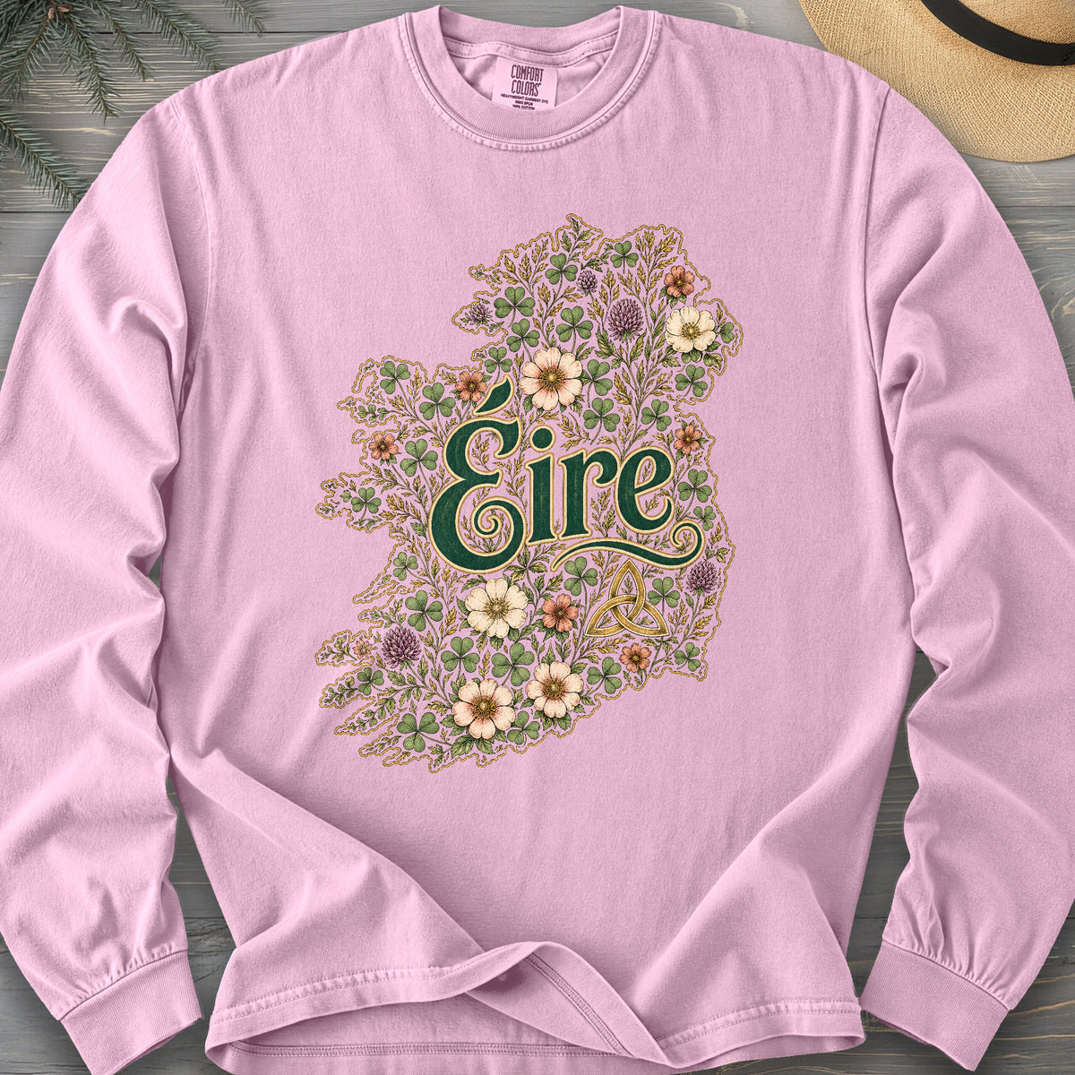 Éire Floral Map Comfort Colors 6014 Long Sleeve