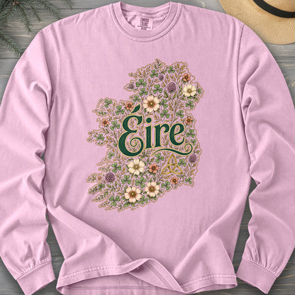 Éire Floral Map Comfort Colors 6014 Long Sleeve