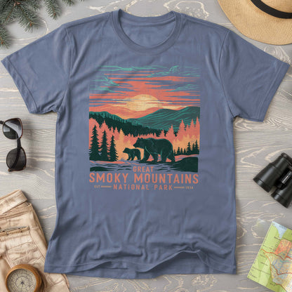 Great Smoky Mountains Sunset Bears T-Shirt