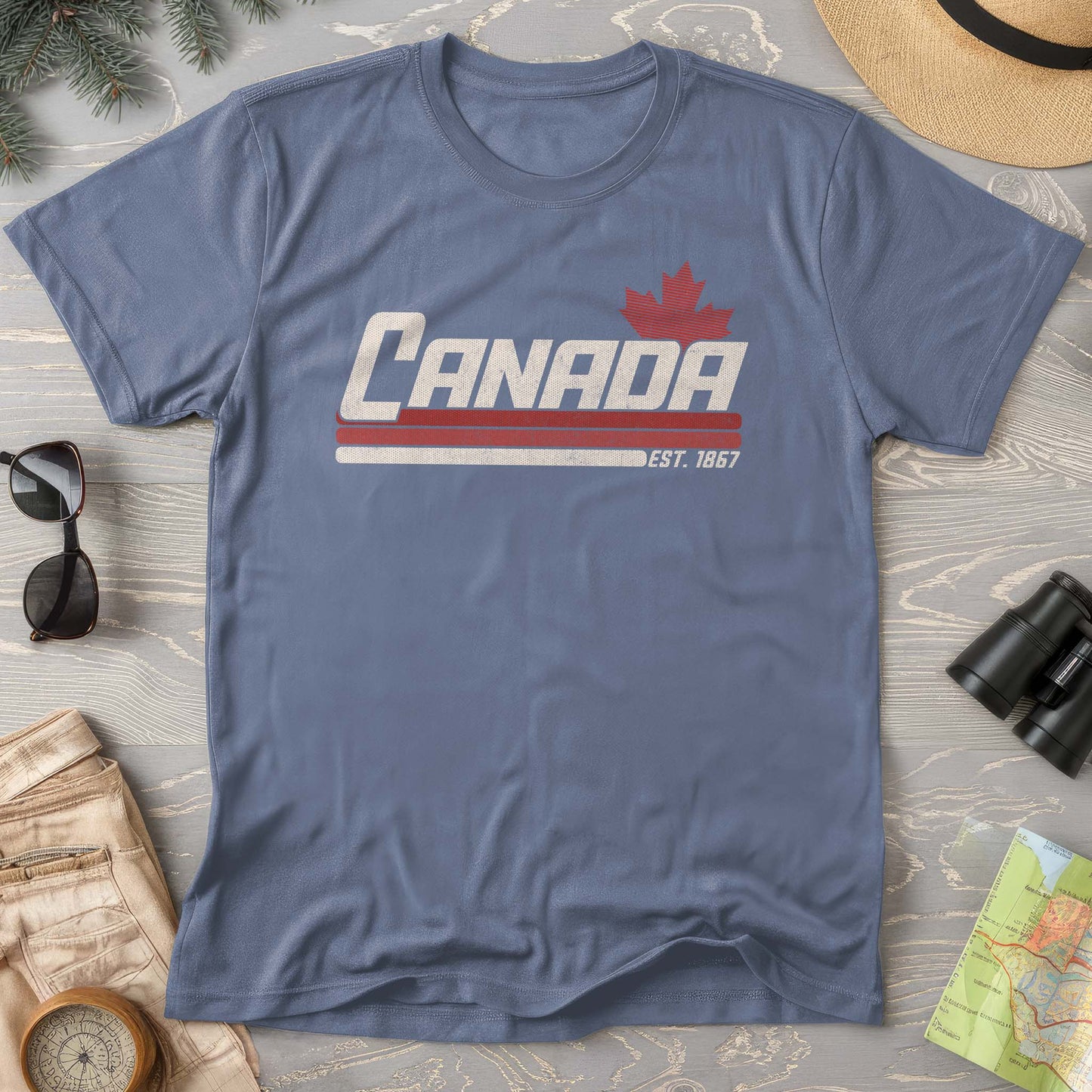 Canada Retro Stripe Comfort Colors T-shirt