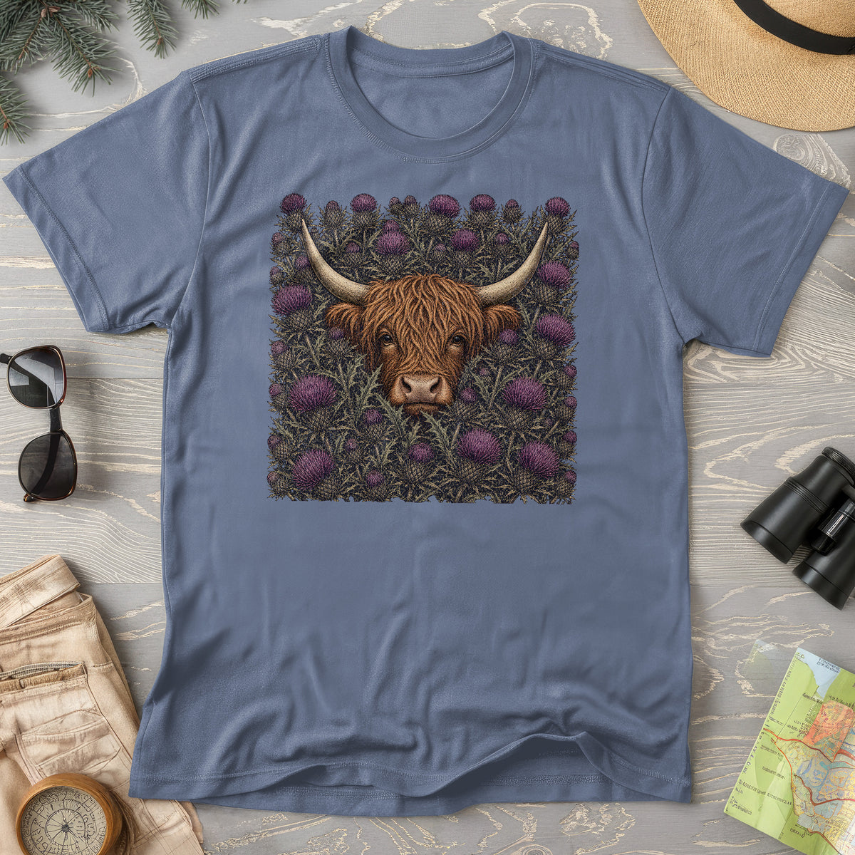 Highland Coo Thistle T-Shirt