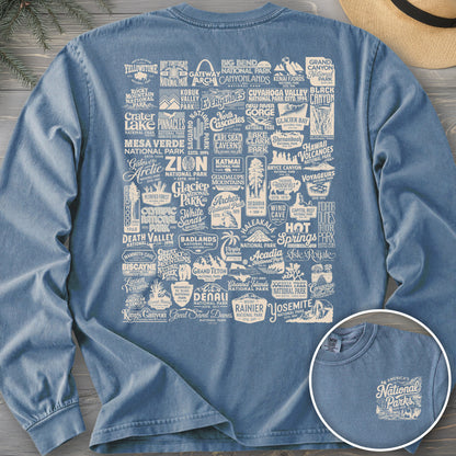 63 Vintage Parks Front/Back Print Long Sleeve Shirt