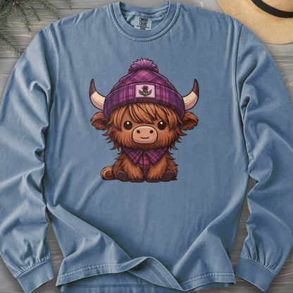 Tartan Highland Cow Long Sleeve Shirt