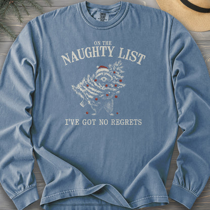 Naughty List Racoon Xmas Long Sleeve Shirt