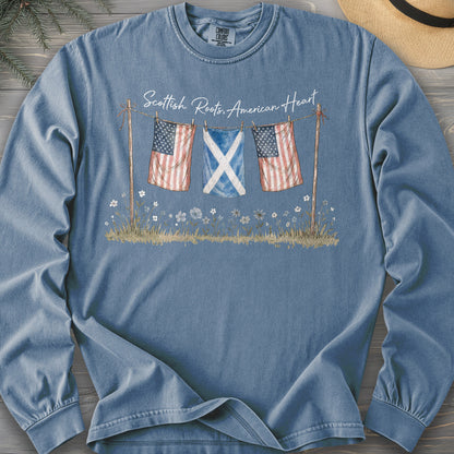 Scottish Roots American Heart Long Sleeve Shirt