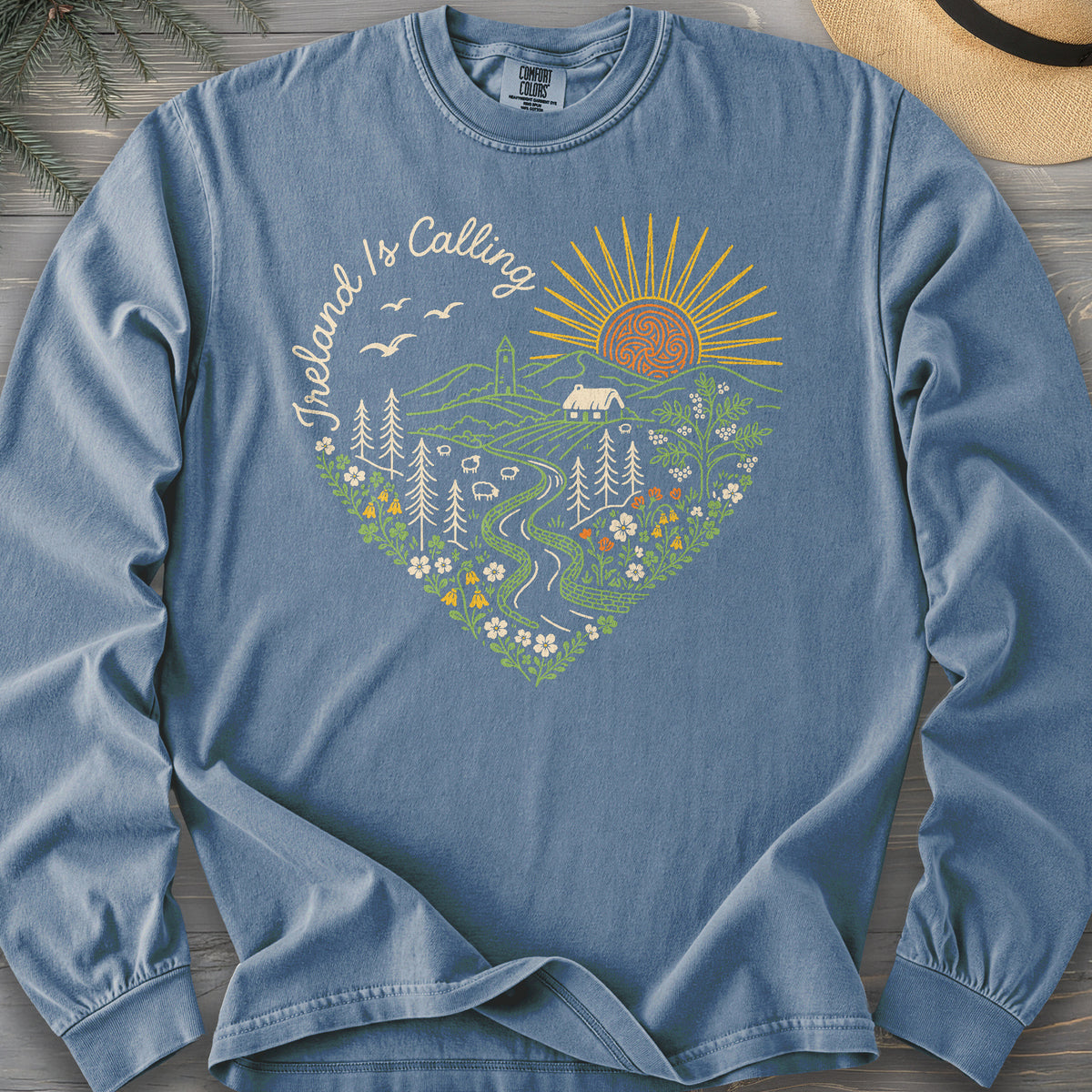 Ireland is Calling Heart Long Sleeve Shirt