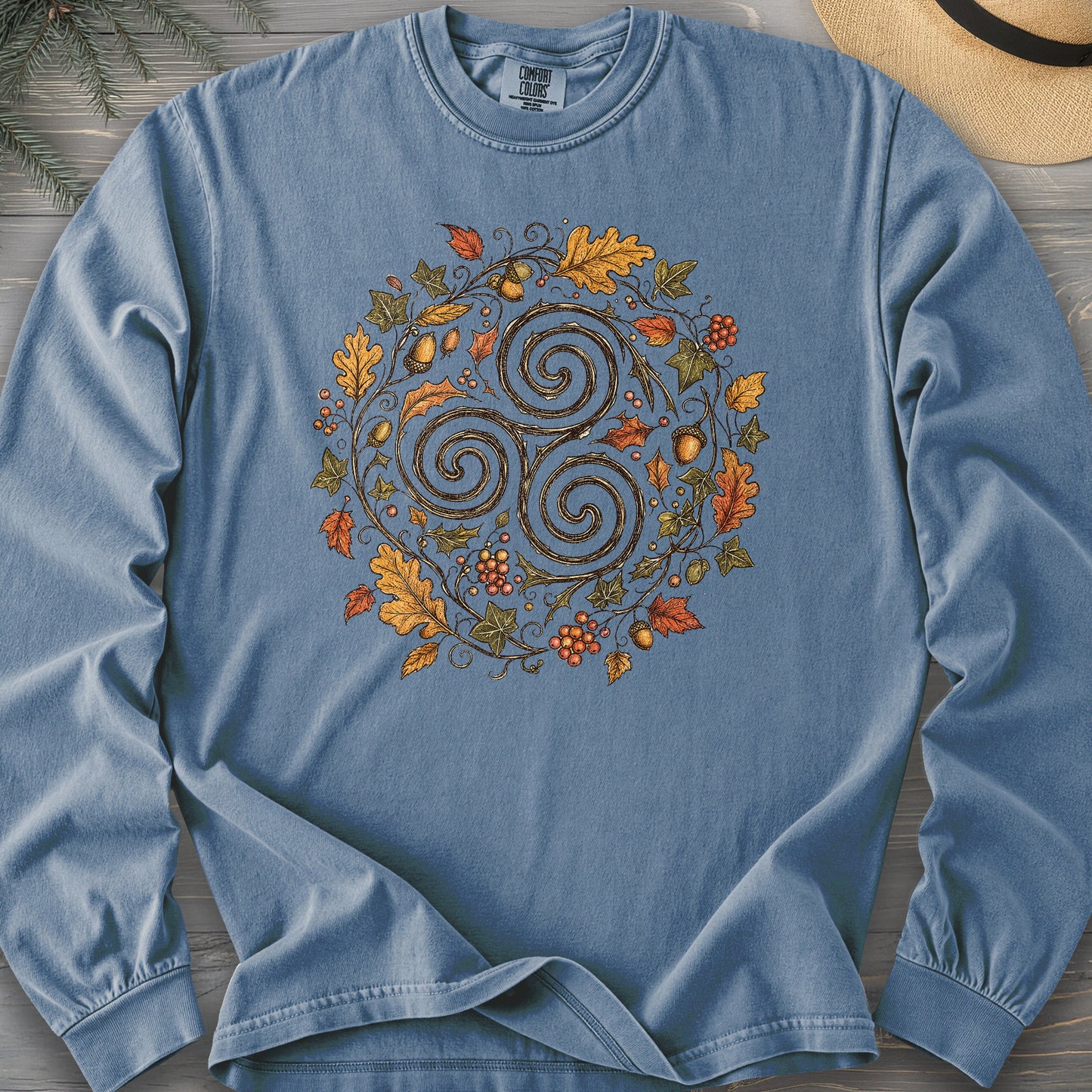 Celtic Autumn Spiral Long Sleeve Shirt