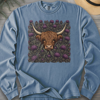 Highland Coo Thistle Comfort Colors 6014 Long Sleeve