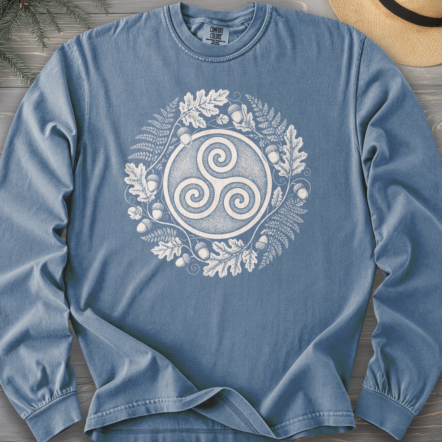 Autumn Triskele Wreath Comfort Colors 6014 Long Sleeve