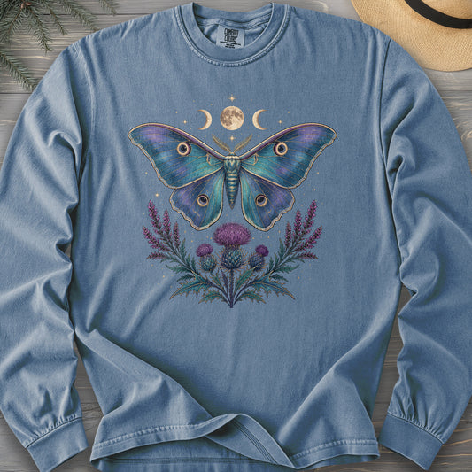 Emperor Moth Thistle Bouquet Long Sleeve Shirt
