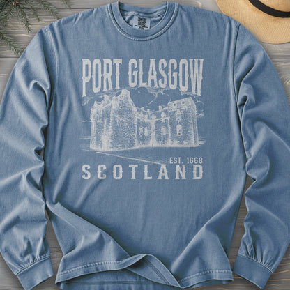 Port Glasgow Scotland Sketch Long Sleeve Shirt