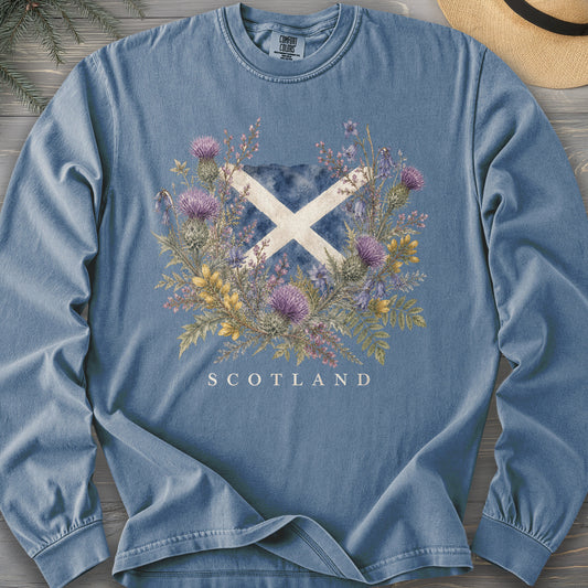 Botanical Scotland Flag Comfort Colors 6014 Long Sleeve