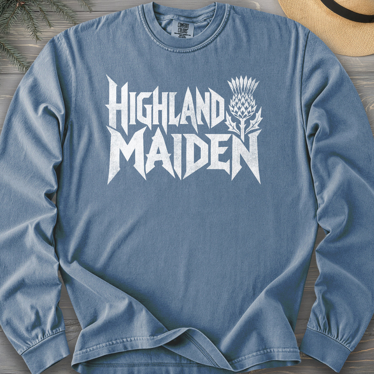 Highland Maiden Thistle Comfort Colors 6014 Long Sleeve