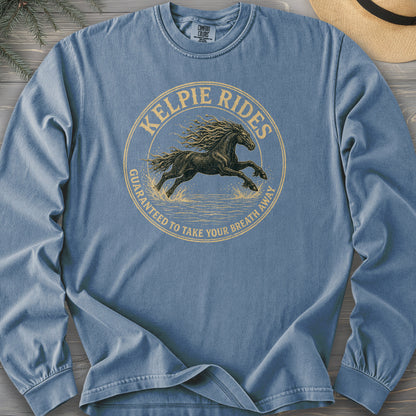 Kelpie Rides Badge Comfort Colors 6014 Long Sleeve
