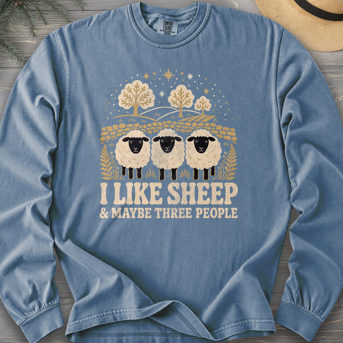 I Like Sheep Comfort Colors 6014 Long Sleeve