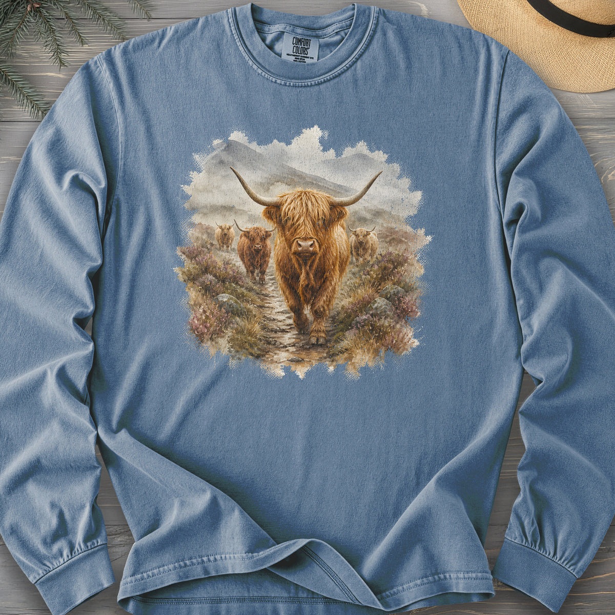 Watercolor Coos Comfort Colors 6014 Long Sleeve