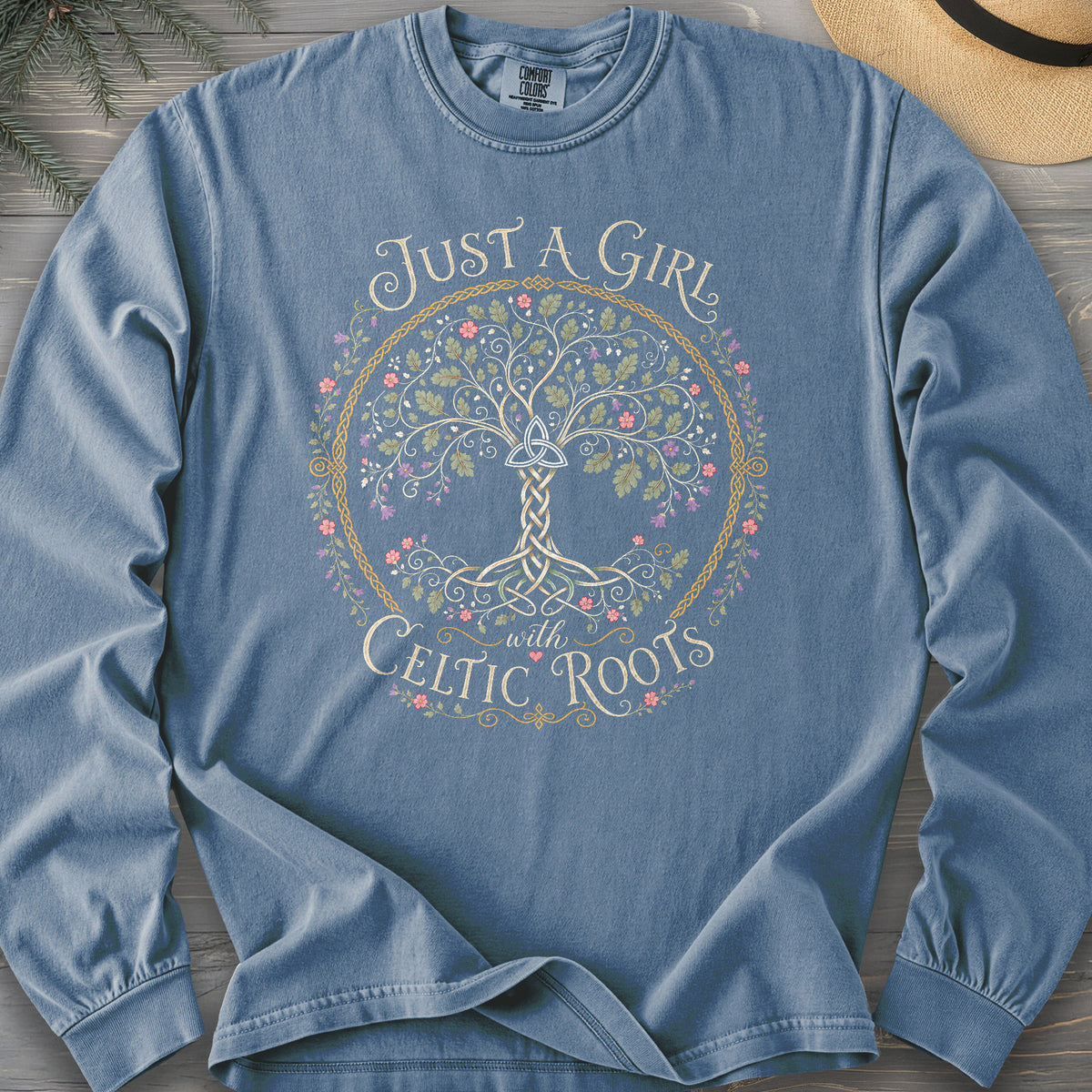 Just A Girl Celtic Comfort Colors 6014 Long Sleeve