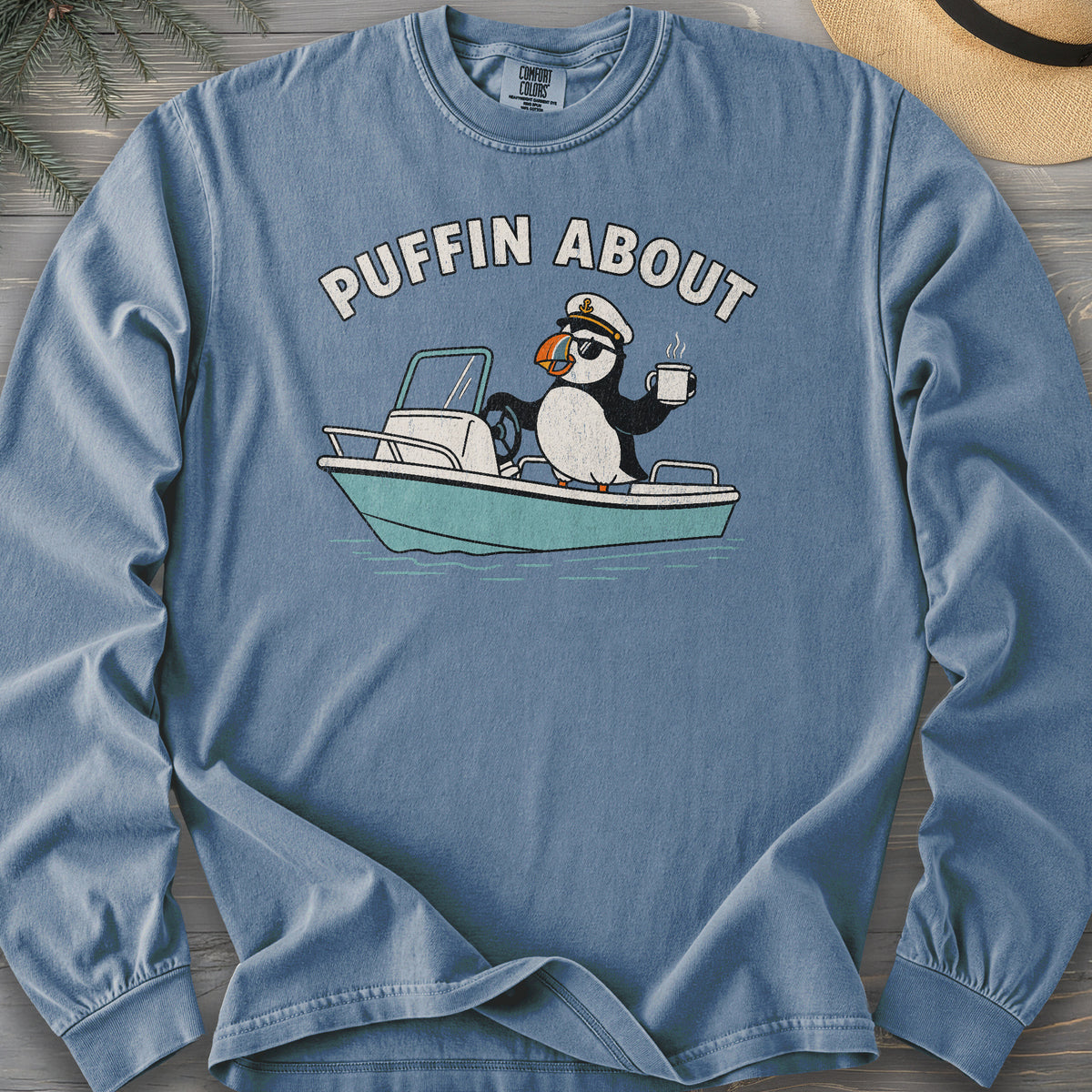 Puffin About Boat Comfort Colors 6014 Long Sleeve