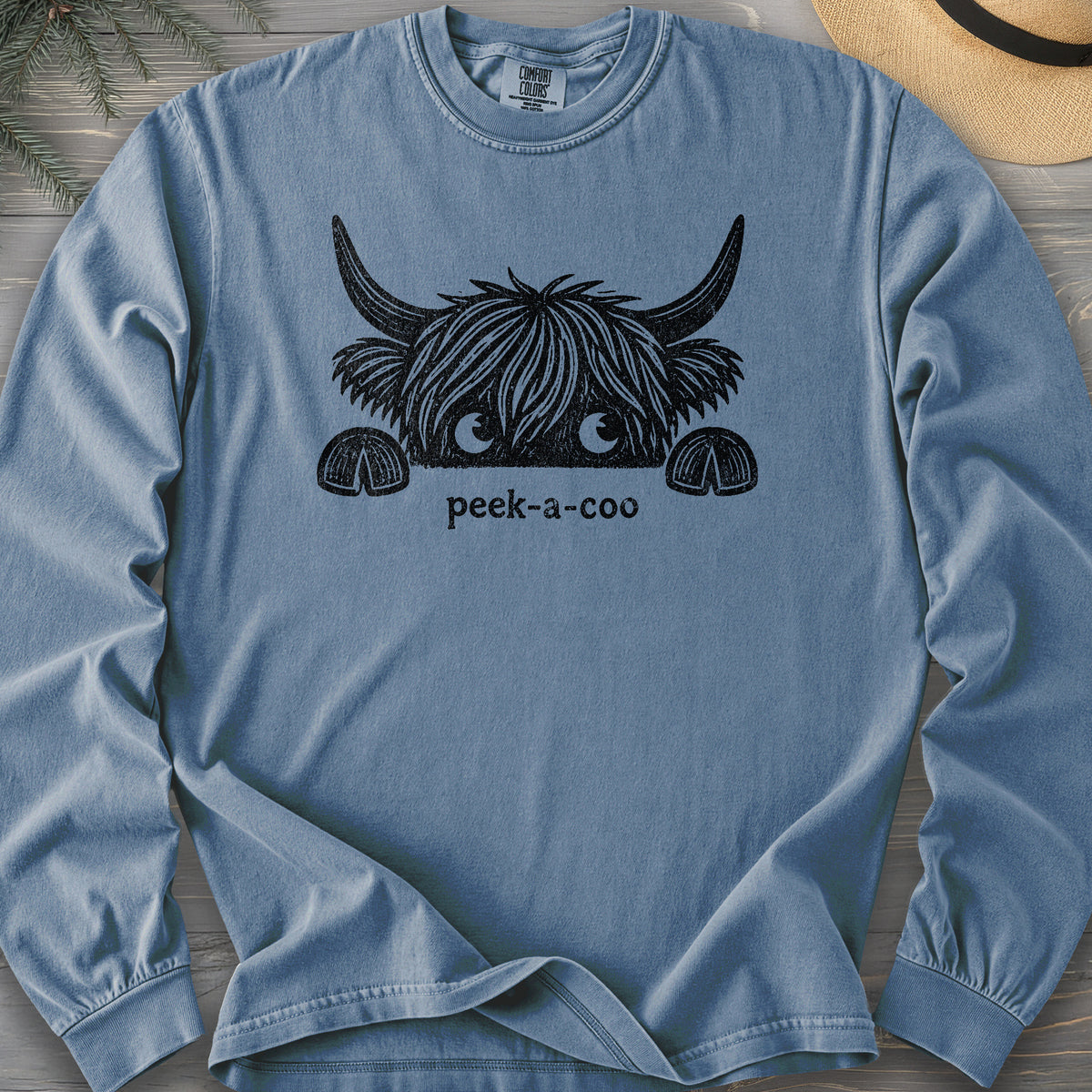 Peek-A-Coo Comfort Colors 6014 Long Sleeve