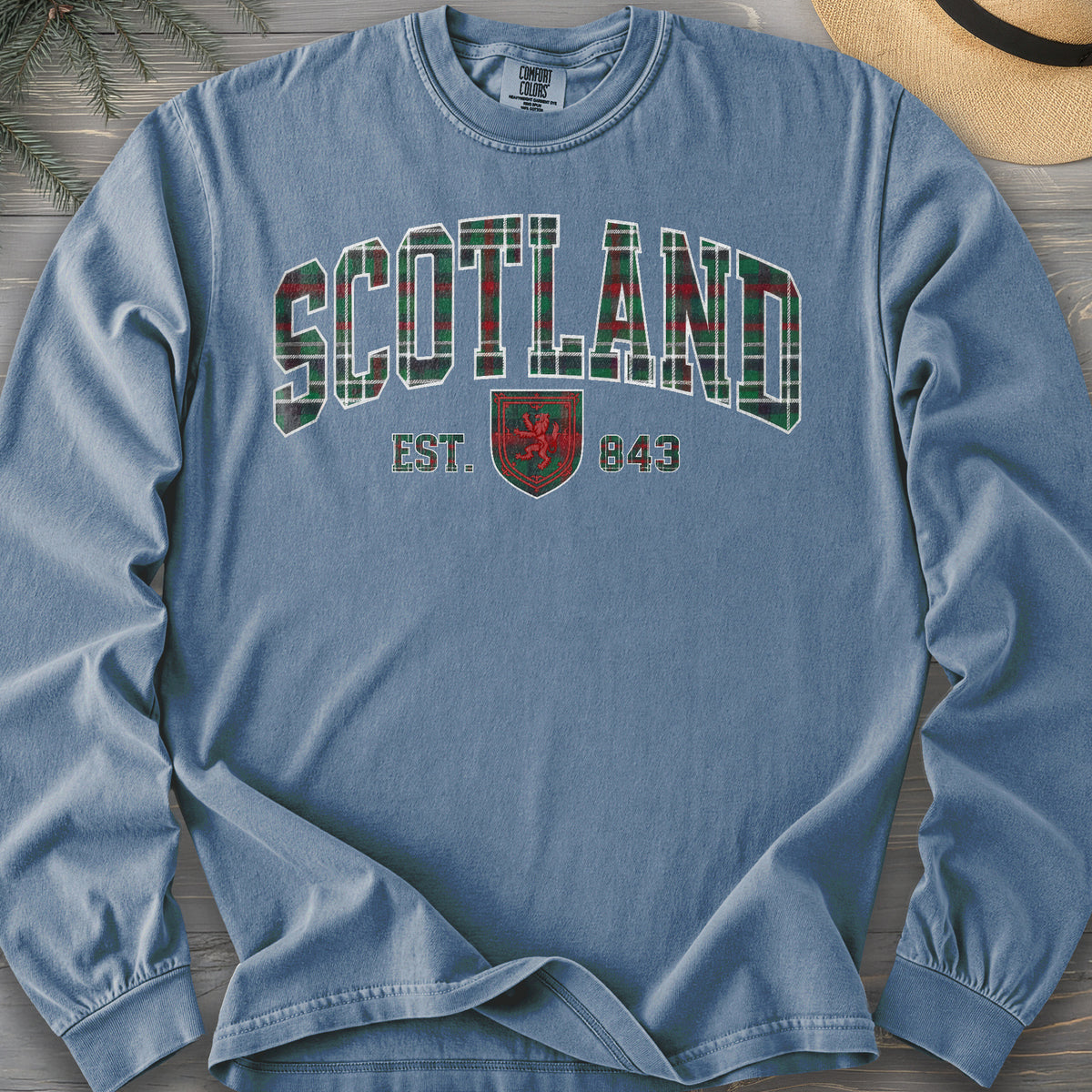 Scotland Plaid Varsity Long Sleeve Shirt
