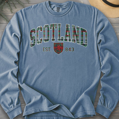 Scotland Plaid Varsity Long Sleeve Shirt
