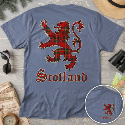Scotland Tartan Lion Front/Back Print T-shirt