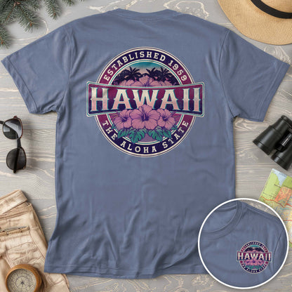 Hawaii Badge Front/Back Print Comfort Colors T-shirt