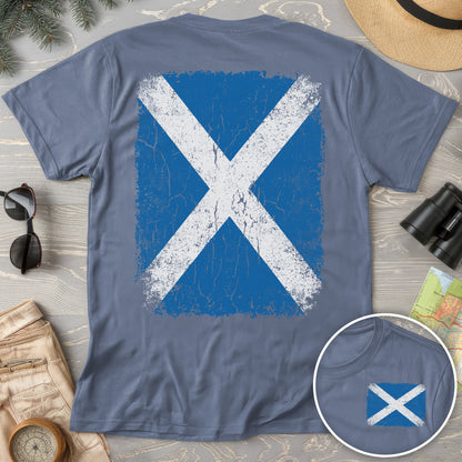Scotland Distressed Flag Front/Back Print T-Shirt