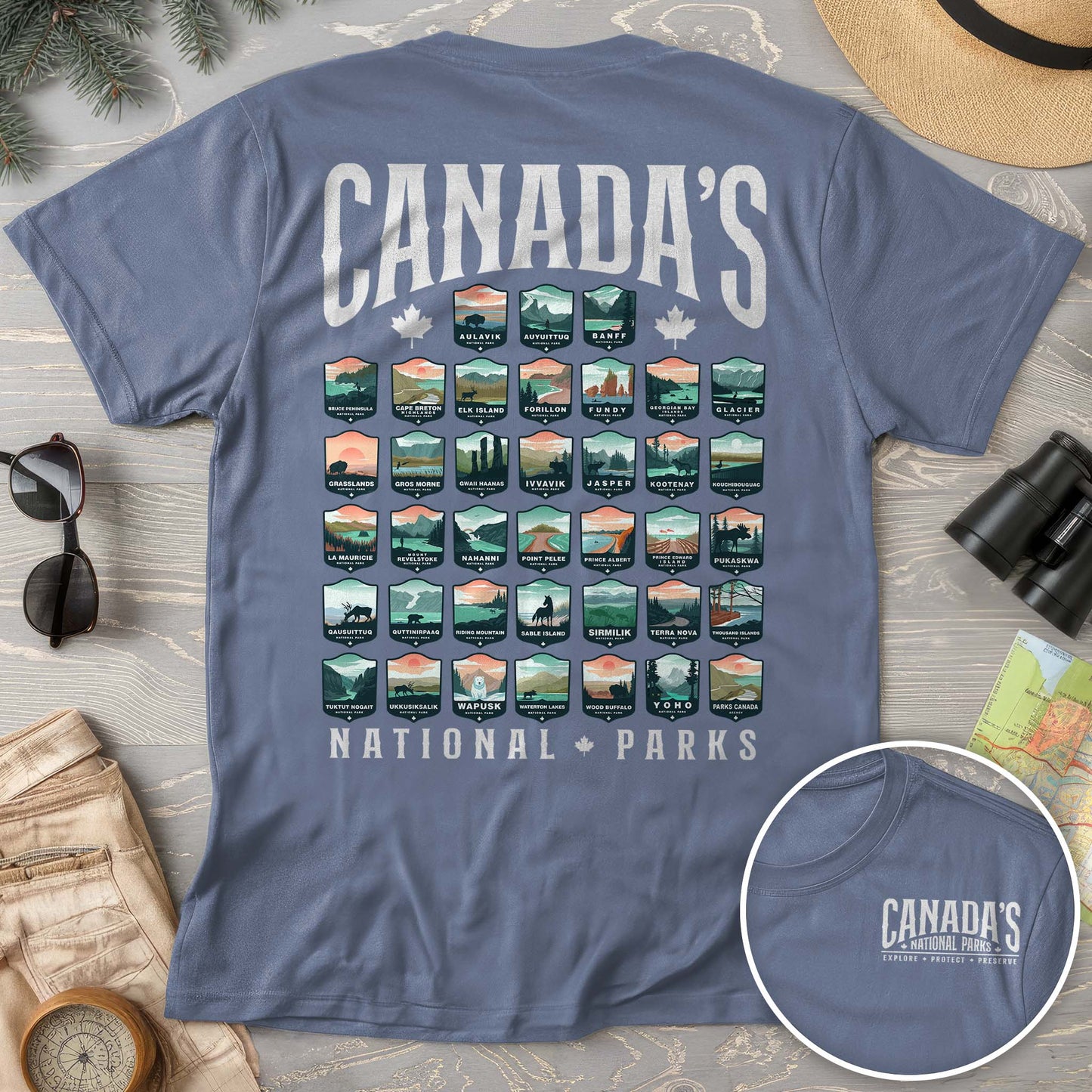 Canada's National Parks "Badges" Comfort Colors T-shirt