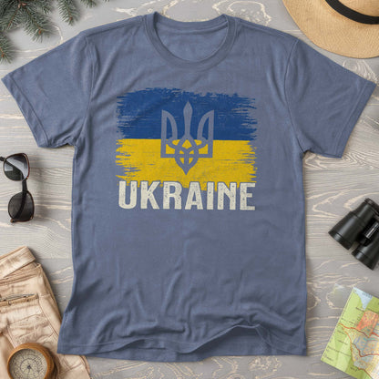 Ukraine Textured Trident Flag Comfort Colors T-Shirt