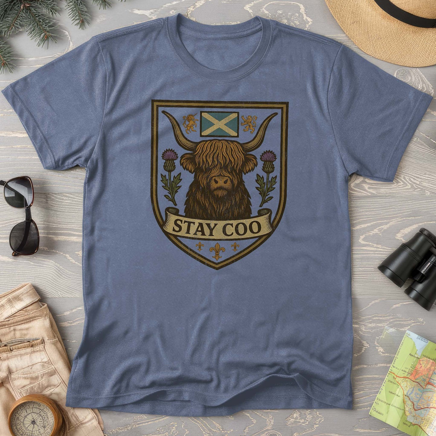 Highland Cow "Scottish Heraldry" Comfort Colors T-Shirt