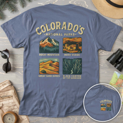 Colorado National Parks Front/Back Print Comfort Colors T-Shirt