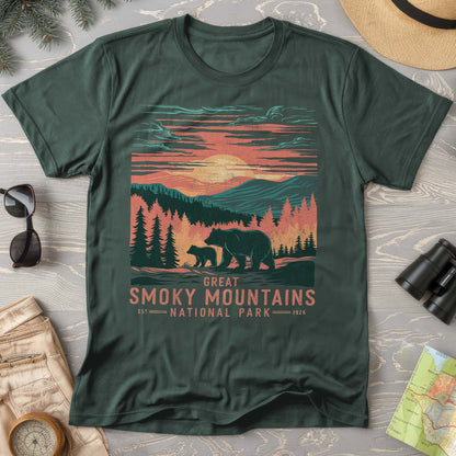 Great Smoky Mountains Sunset Bears Comfort Colors T-Shirt