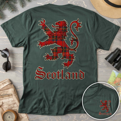 Scotland Tartan Lion Front/Back Print T-shirt
