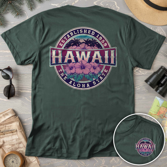 Hawaii Badge Front/Back Print T-shirt