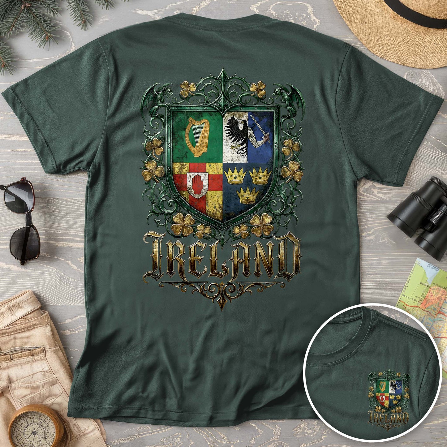 Irish Gothic Arms Front/Back Print Comfort Colors T-shirt