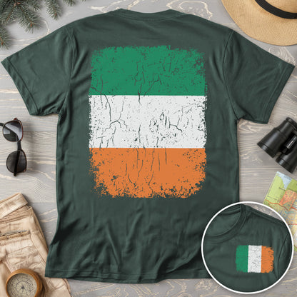 Ireland Distressed Flag Front/Back Print T-Shirt