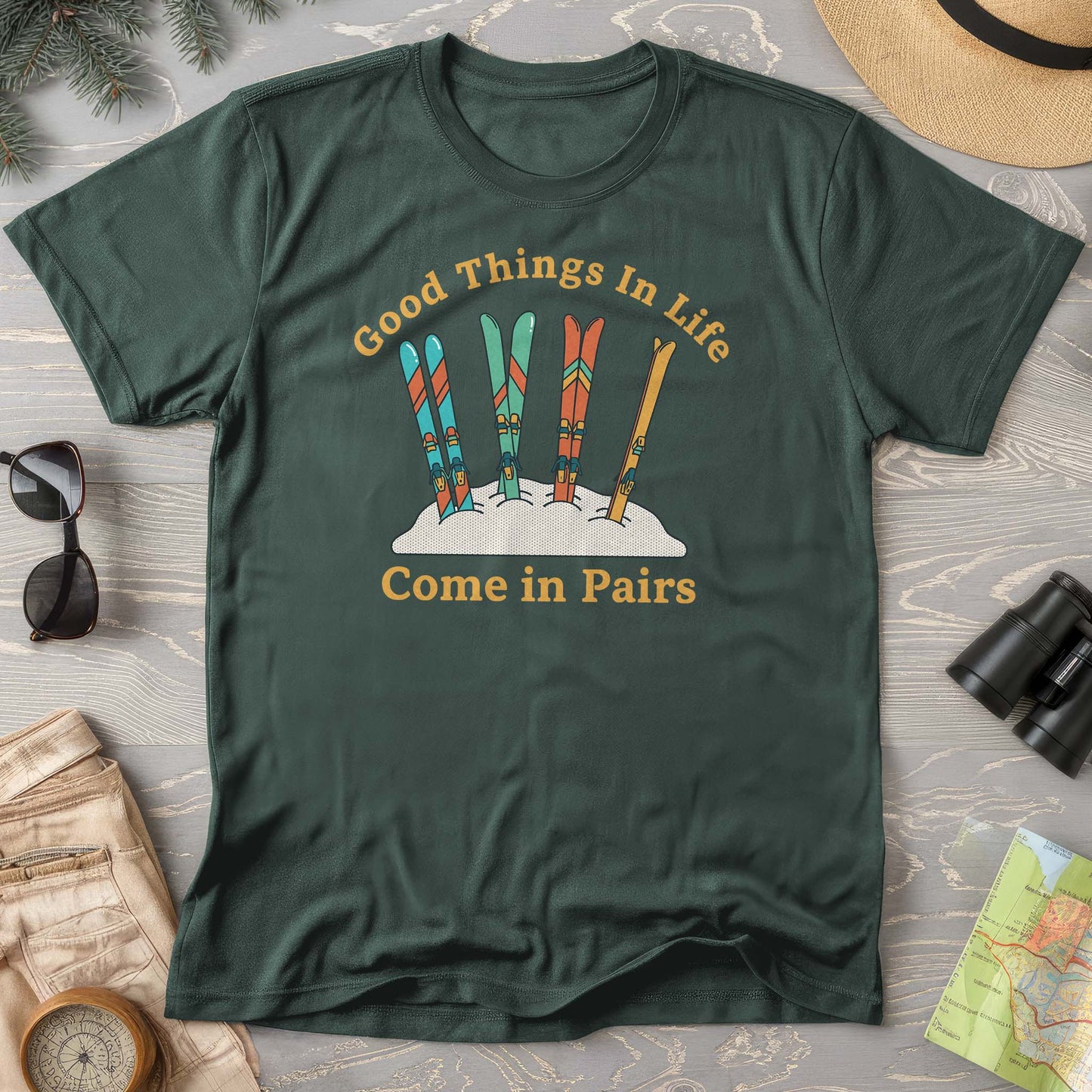 Good Things Come In Pairs Ski Comfort Colors T-shirt